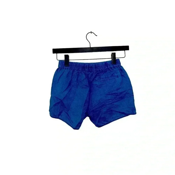 Madewell NWT  deep indigo, cotton/linen shorts with elastic waist band. - Picture 2 of 6